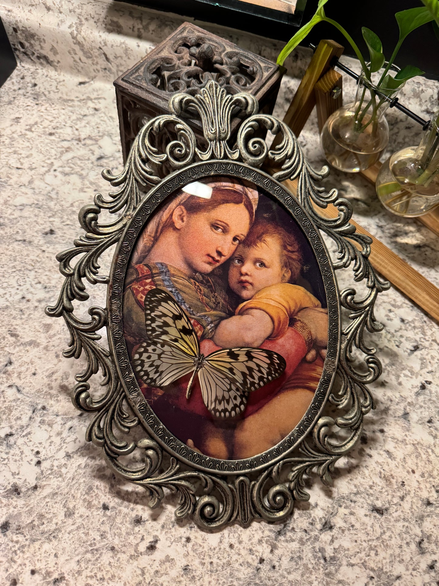 Italian Vintage Frame Nymph Butterfly